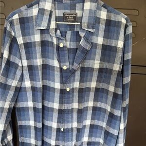 Abercrombie & Fitch Navy and White Checkered Shirt